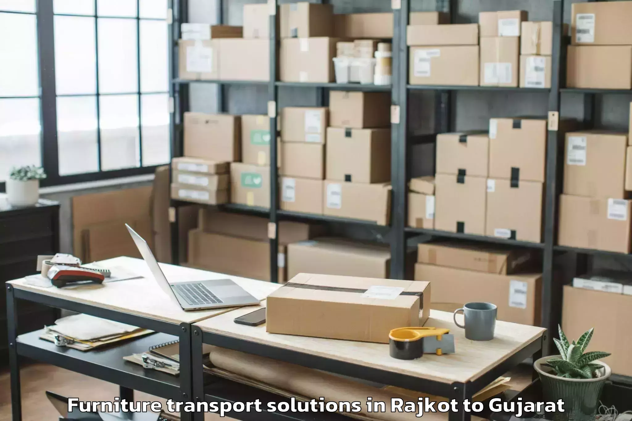 Hassle-Free Rajkot to Santrampur Furniture Transport Solutions